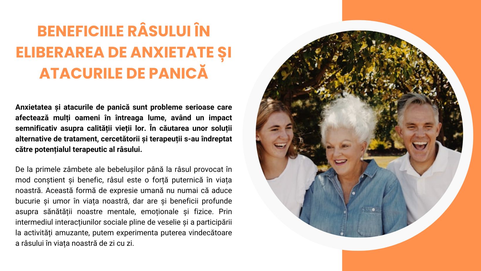 Beneficiile râsului în eliberarea de anxietate și atacurile de panică